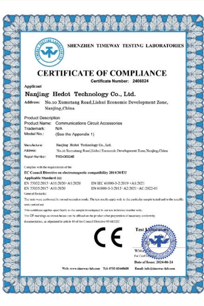 International Industry Certification: CE